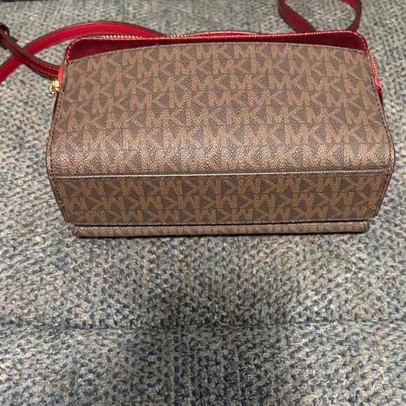 Michael Kors Red and Brown Crossbody Bag - Picture 5 of 6